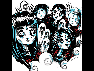 Visions Magazin character doom femme ghosts girl illustration magazine metal music skull