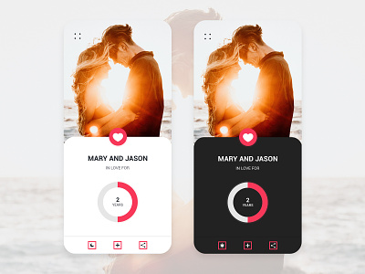 Love App app app design concept couple dark heart light love lovely lovers mobile picture red ui ux