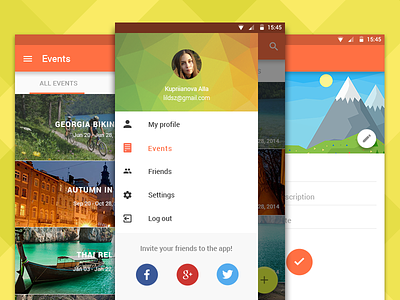 Travel Club app android android 5.0 app best interface lolipop material design mobile ui ux