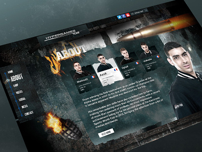 Hypergames team about page call of duty parallax team players war game website