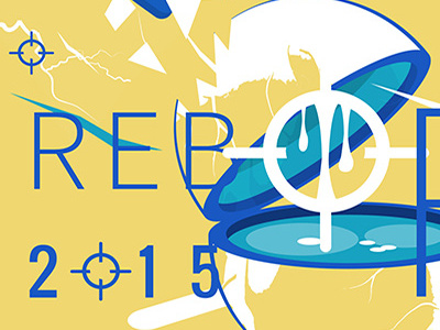 reborn poster 25thNovember blue illustration poster yellow
