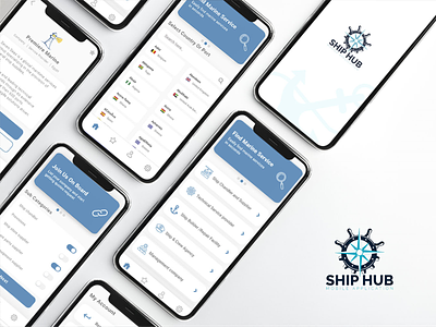 Shiphub - Marine Services App android app app app concept blue branding design icon ios ios app marine mobile mobile app mobile design mobile ui ui ui ux ui design uidesign uiux ux