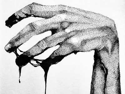 stippling hand 03 art blackandwhite design illustration stippling