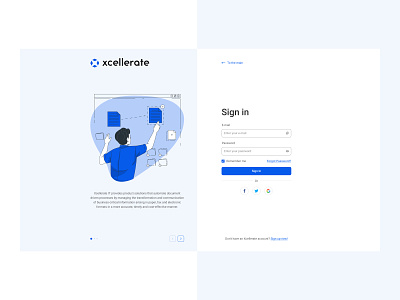 Xcellerate - Sign in clean concept dayli challenge design flat minimal sign in ui ux web website