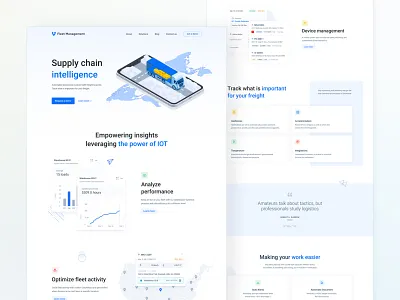 Fleet Management | Marketing Website app design branding clean design flat graphic design illustration interface landing page minimal ui ux web website