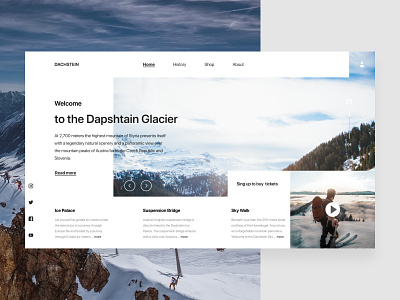 Dapshtain Glacier concept dapshtain design flat glacier home page landing page minimal trend typography ui ux web website