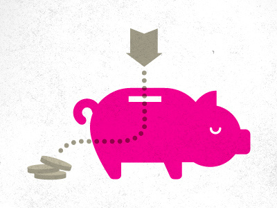 Savings Plan illustration killed money pig poo