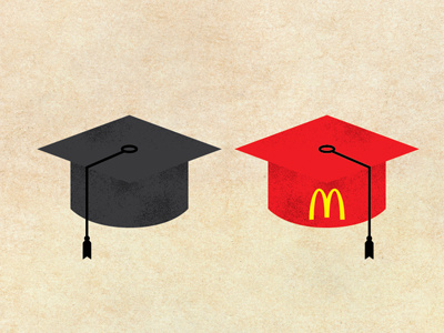 Alternate Sketch 2 - Downsized Graduate illustration mcdonalds nyt