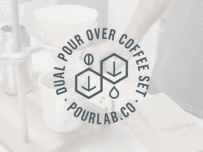 Pour Lab badge coffee identity logo pour over