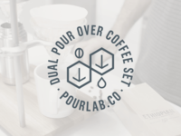 Pour Lab badge logo coffee identity pour over