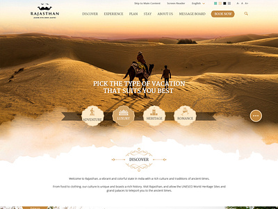 Rajasthan Tourism ui ux website design