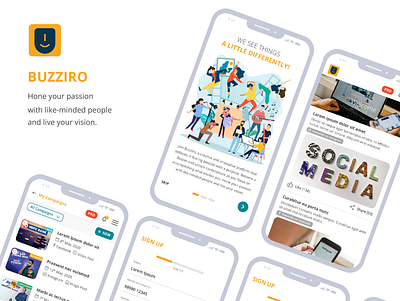 Buzziro Mobile App mobile app design ui ux