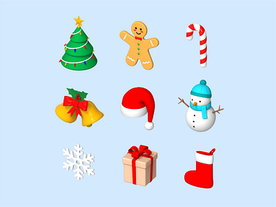 3D Christmas Icons