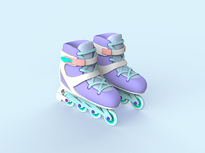 3D Roller Skate 3d 3dart 3dgraphics 3dmodeling graphic design light lowpoly maya render rollerskate skate