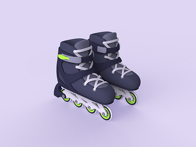 3D Roller Skate 3d 3dart 3dmodeling dark design graphic design maya render rollerskate skating