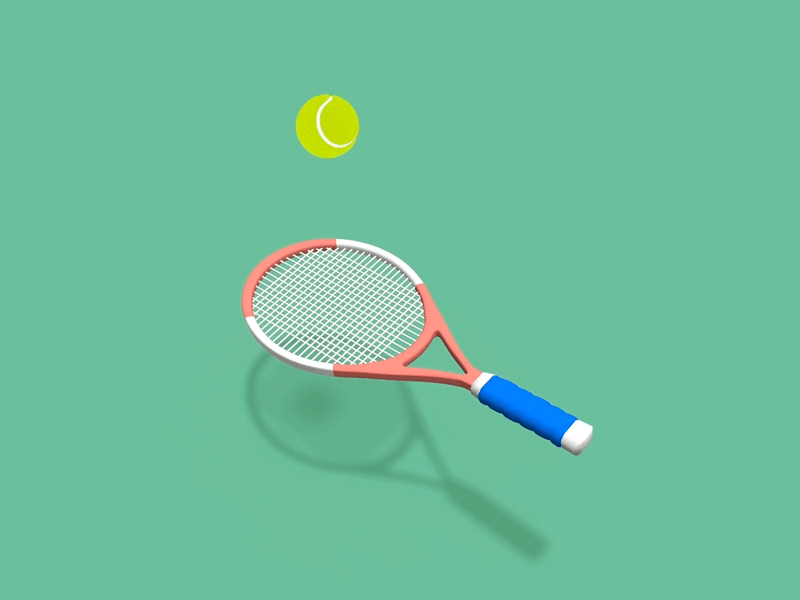 3D Tennis Racket Animation 3d 3d animation 3dart 3dmodeling animation ball racket render sport tennis tennisanimation
