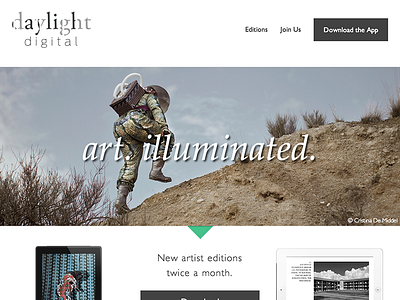 Daylight Digital Website app art art direction branding daylight digital ipad photography website