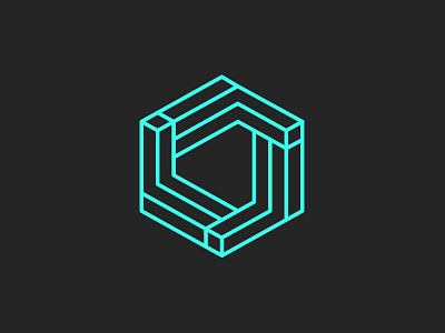 E1 3d brand branding cube escher geometric identity isometric logo symbol