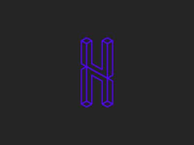 E2 3d brand branding cube escher geometric h identity isometric logo symbol