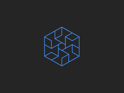 E4 3d brand branding cube escher geometric hexagon identity isometric logo symbol