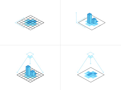 Isometric Mapping 3d grid icon illo illustration isometric mapping web website