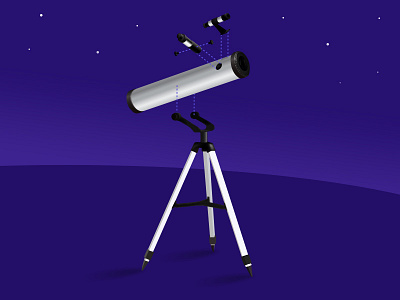 Telescope gradient illustration illustrator mesh science scientific telescope vector art