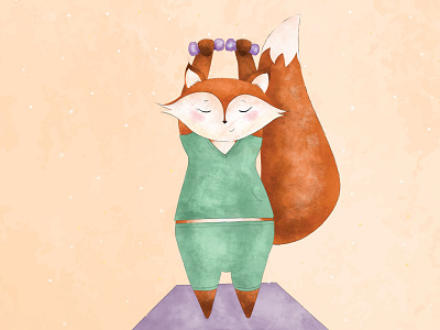 Yoga Fox children design fox illustration photoshop yoga