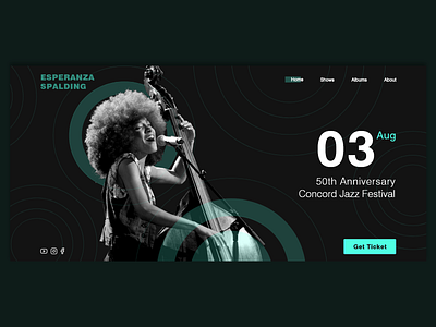 Esperanza Spalding_UI Design Concept illustrator music photoshop ui ui ux ui design uidesign uiux web web design webdesign website website design xd