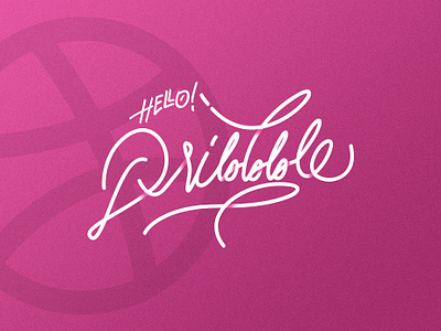 Welcome dribbble hand lettering handlettering lettering logo logotype monoline pink typogaphy