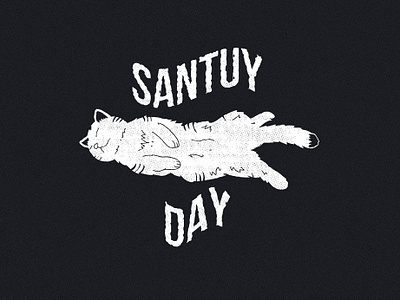 Santuy Day badge design cat chill illustraion sleep typogaphy typography art vector