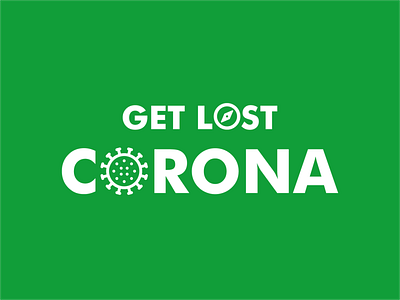 GET LOST CORONA! adobe illustrator branding colors coronavirus identity illustration logo minimal typography