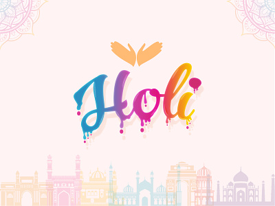 Holi Typography adobe illustrator branding colors festival gradient graffiti holi identity illustration india logo typography vector