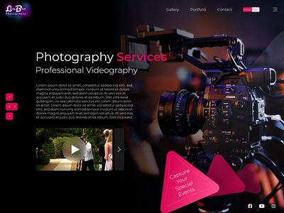 LensBlur Photography design landing page photography portfolio tamil web design website