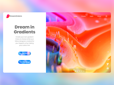 DreamColors - Landing Page blend colorful colors design gradient gradient design gradient logo landingpage logo ux ui web design