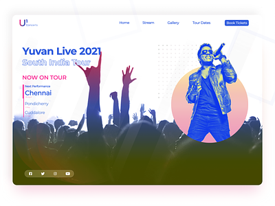 Concert Landing Page - Concept color concert duotone gradient gradient design illustrator landing page layers tamil u1 web design yuvan