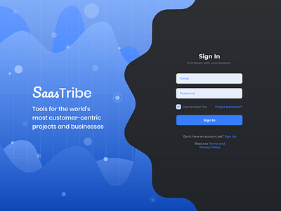 SaasTribe - Sign In Page colors gradient gradient design illustrator landing page layers login screen sign in ui ux vector web design website design