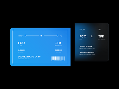 Flight Ticket Glass Morphism