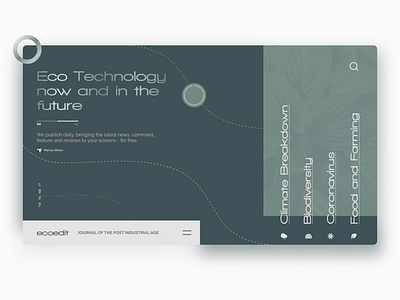 ecoedit - Journal for Eco Technology abstract colors concept design eco technology experimental glassmorphism gradient graphic design harmonious landing page minimal modern tamil trending trendy typography ui web web design