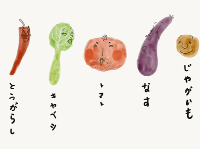 Japanese grocery shopping guide illustration vegetables