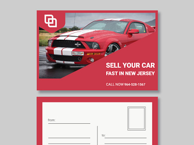 Post Card branding design flat