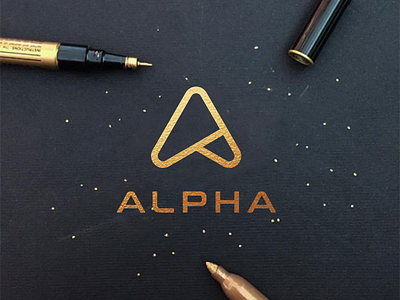 ALPHA LOGO branding design flat graphic design icon illustration logo vector