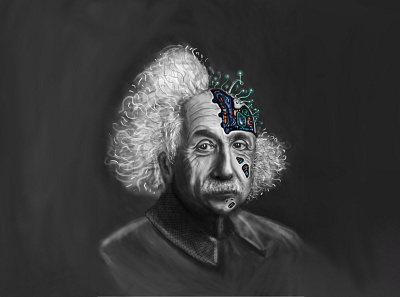 Albert Einstein illustration