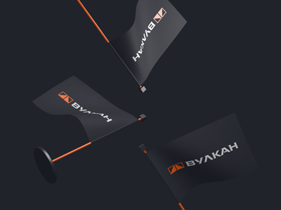 Vulkan flags 3d art black branding design flag identity logo motion orange star work