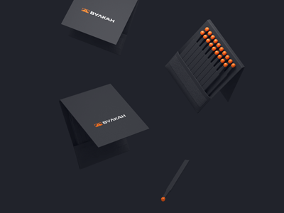 Vulkan matches 3d art black branding design identity logo matches motion orange star work