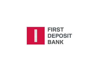 First Deposit Bank 1 bank brand branding clear coin crack design first fundamental identity leader logo logoped logotype mark principal russia square symbol