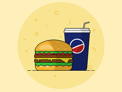 Burger design illustration logo vector