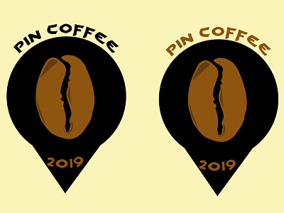 Pin Coffee Logo design illustration logo vector