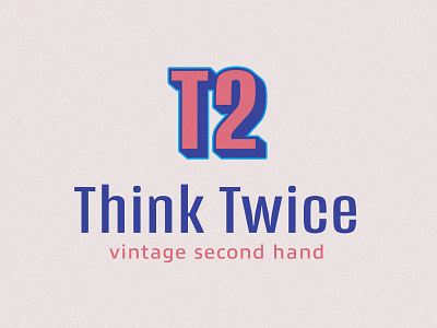 Think Twice Logo belgium logo logodesign second hand shop thinktwice thrift thrift shop vintage vintage logo
