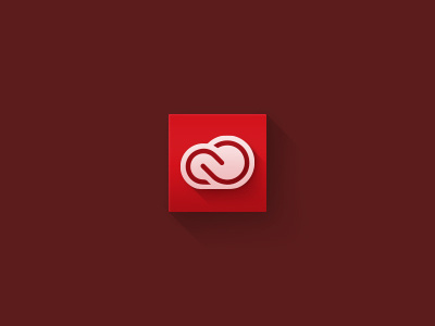 Something cloudy adobe cloud creative flat icon minimal practice red shadow simple