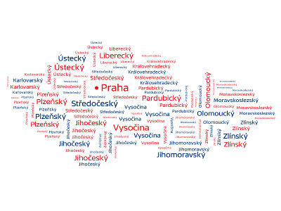 Map of Czech blue czech czech tv map red tag cloud type typography